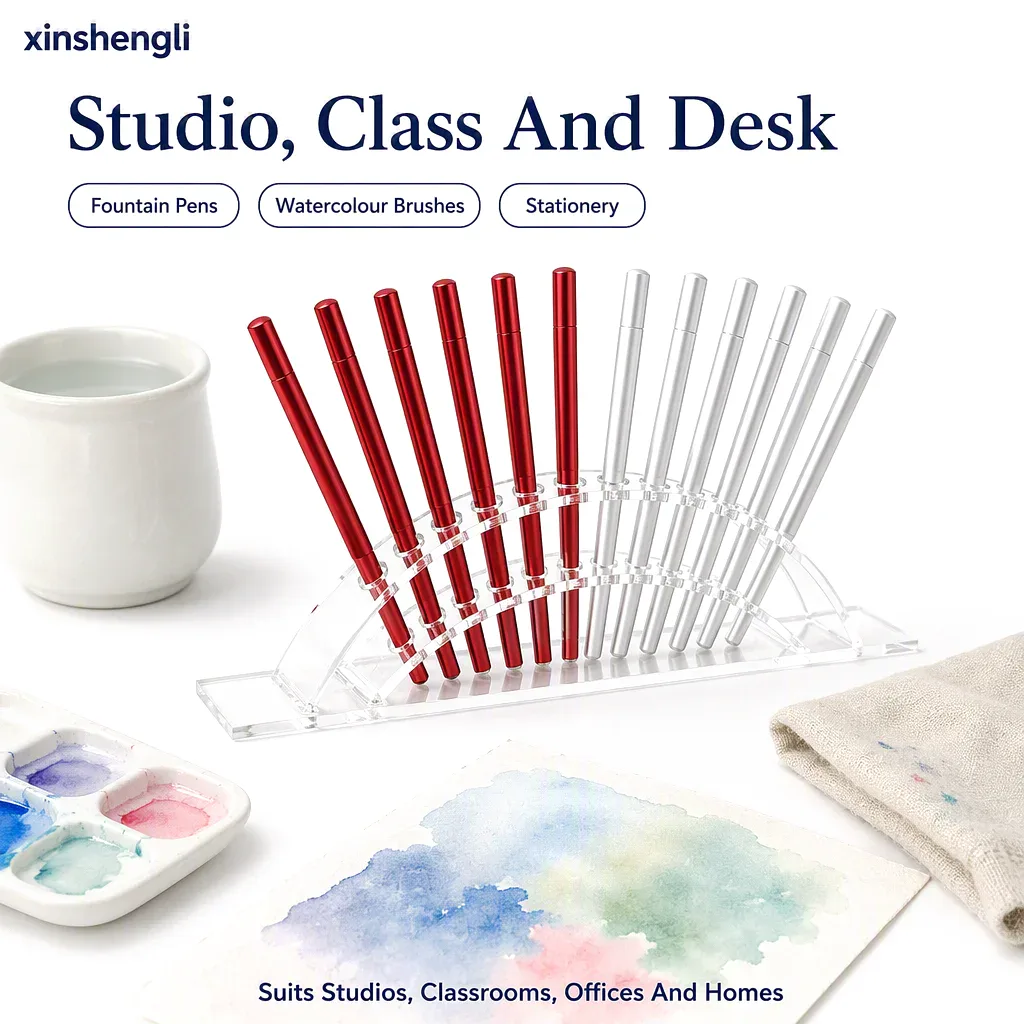 Acrylic Fan Pen Stand