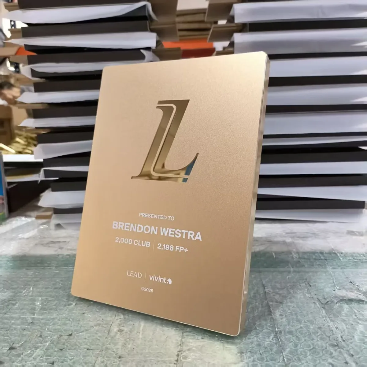 Placa de aluminio para premios, 21,6 × 29,6 cm