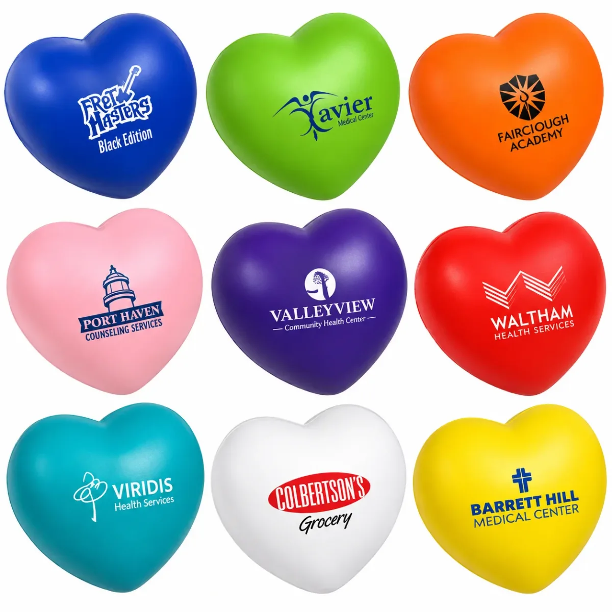 Antistress a forma di palla sportiva e di cuore