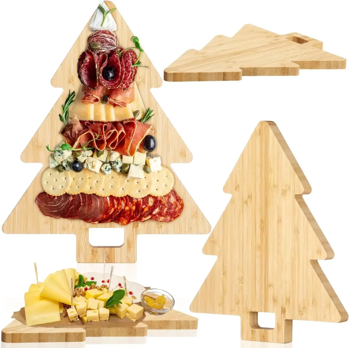 Tagliere a forma di albero di Natale in bambù