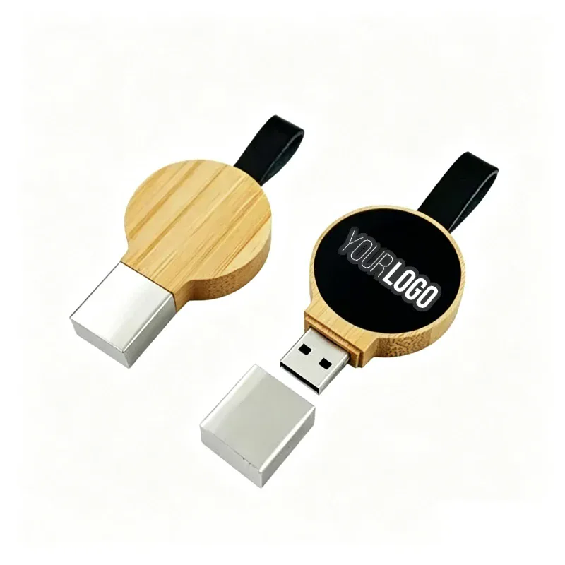 Bambus-USB-Stick als Anhänger mit Schlaufe