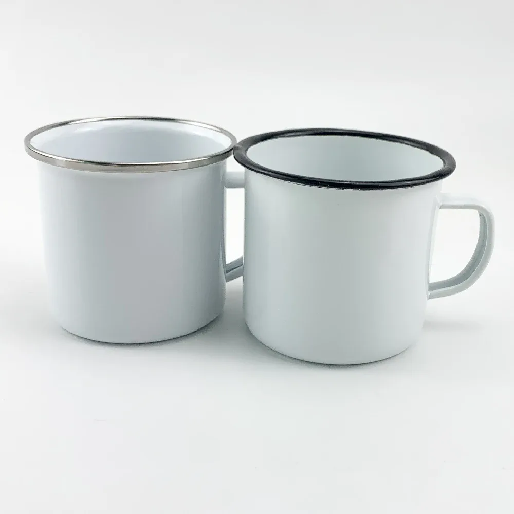 Tazza smaltata bianca 300 ml