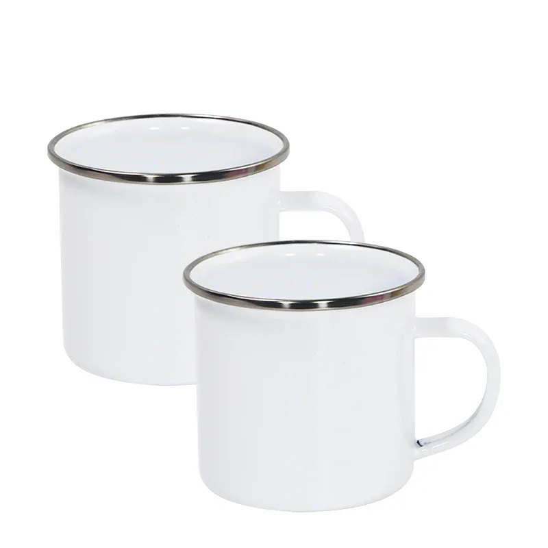 Weiße Emaille-Tasse 330 ml für Sublimation