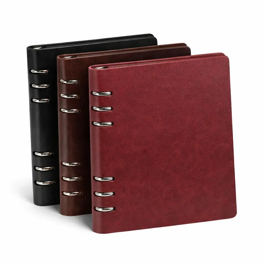 Carnet A5 à anneaux en similicuir