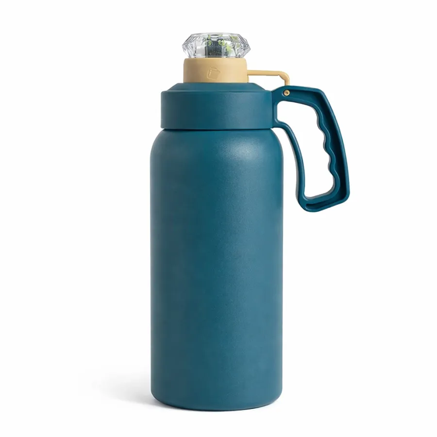 Botella térmica grande de 1,6 L con pajita