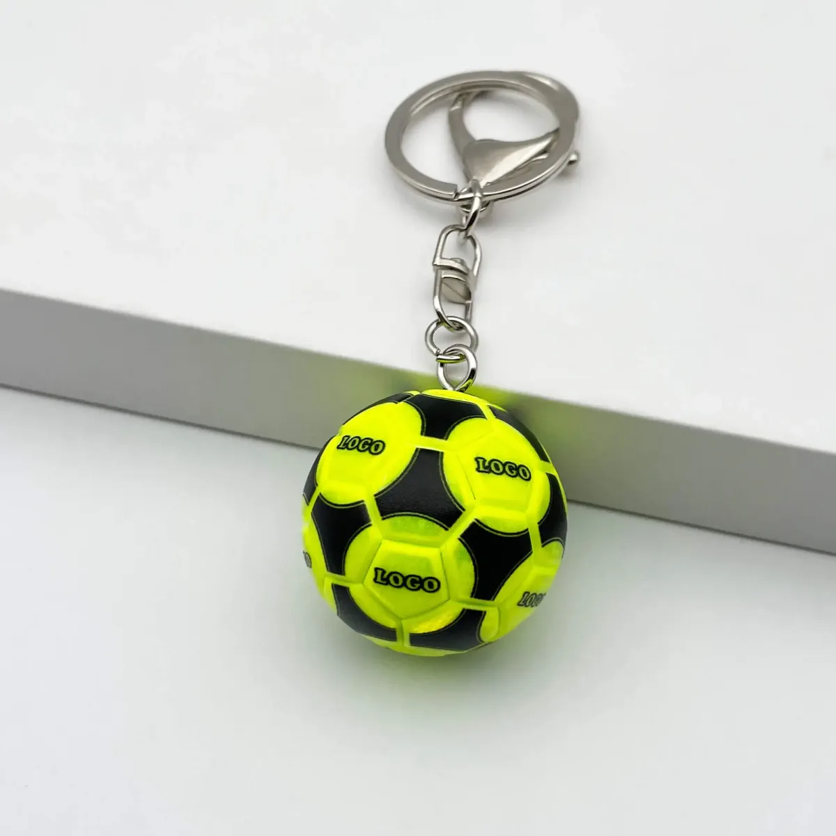 3D Reflective Football Keyring