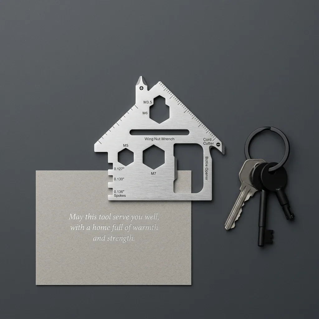 House-Shaped Multi-Tool Keyring
