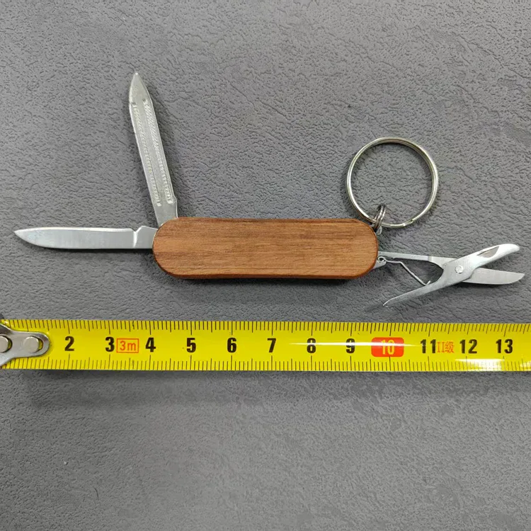 Coltellino da portachiavi 3 in 1 in legno