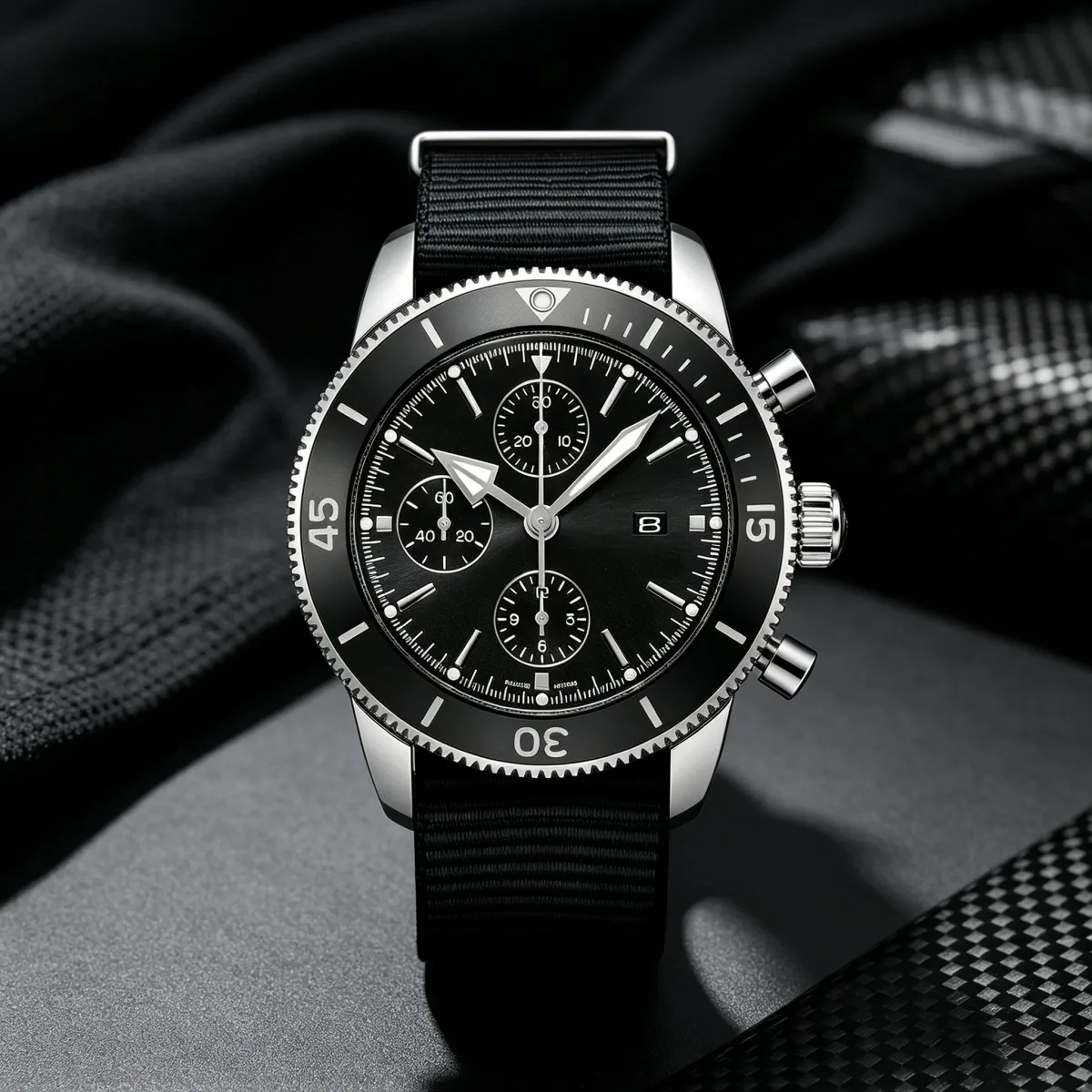 Chronograph Watch with Nylon Strap 45 mm