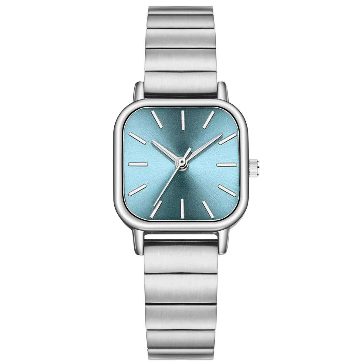 Orologio con quadrante quadrato e bracciale in metallo