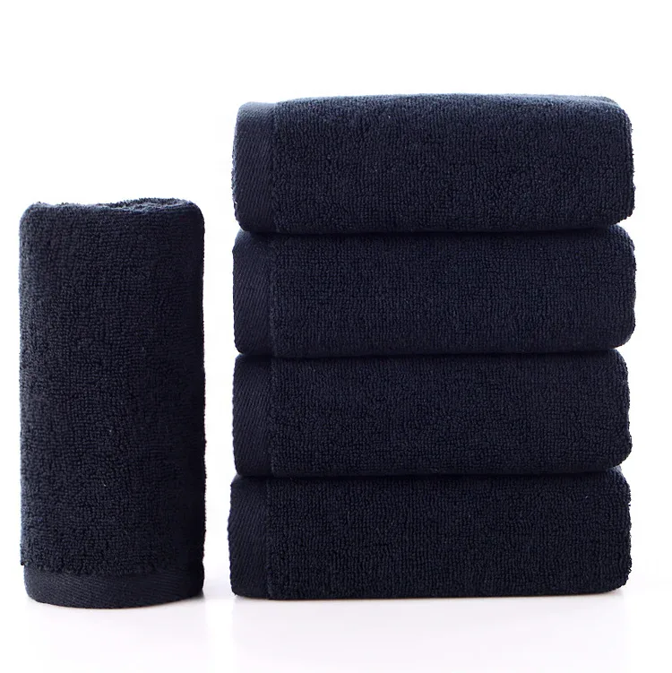 Black Sports Towel with Embroidery