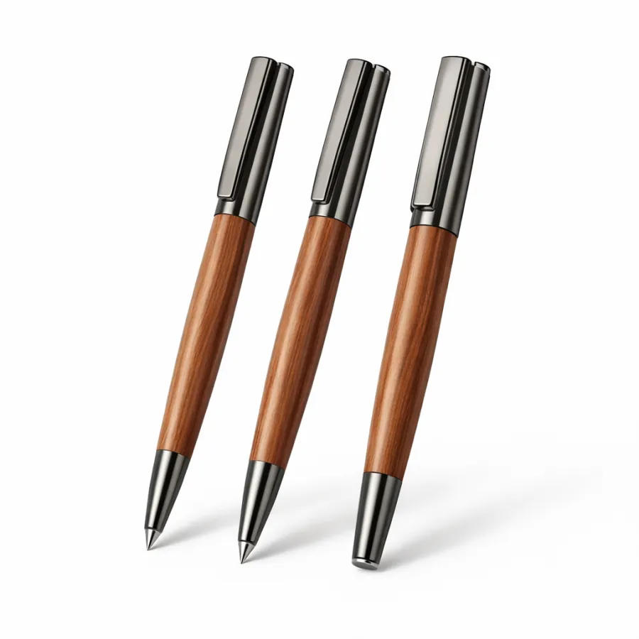Stylo à torsion en bois, finitions gun metal