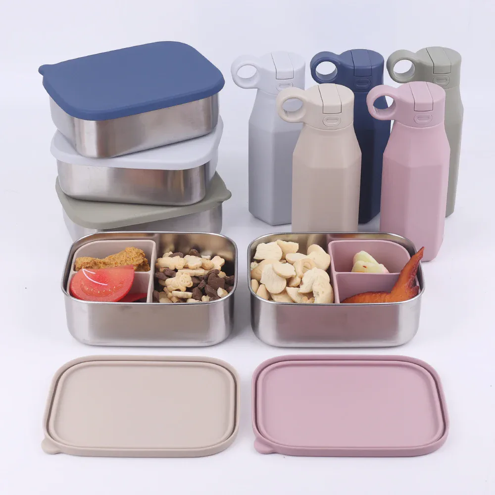 Kids' Steel Lunch Box and Silicone Bottle