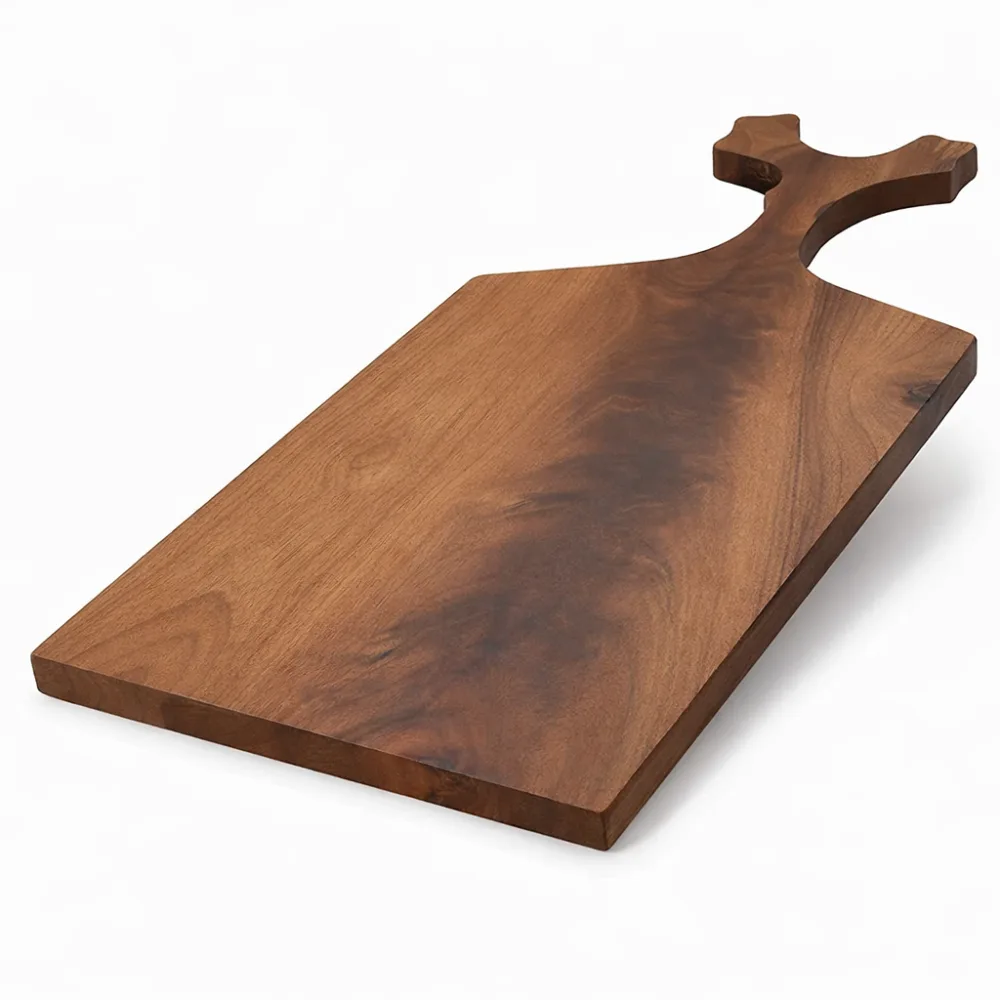 Long Serving Board with Carved Handle