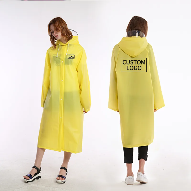 Capa de lluvia translúcida con capucha