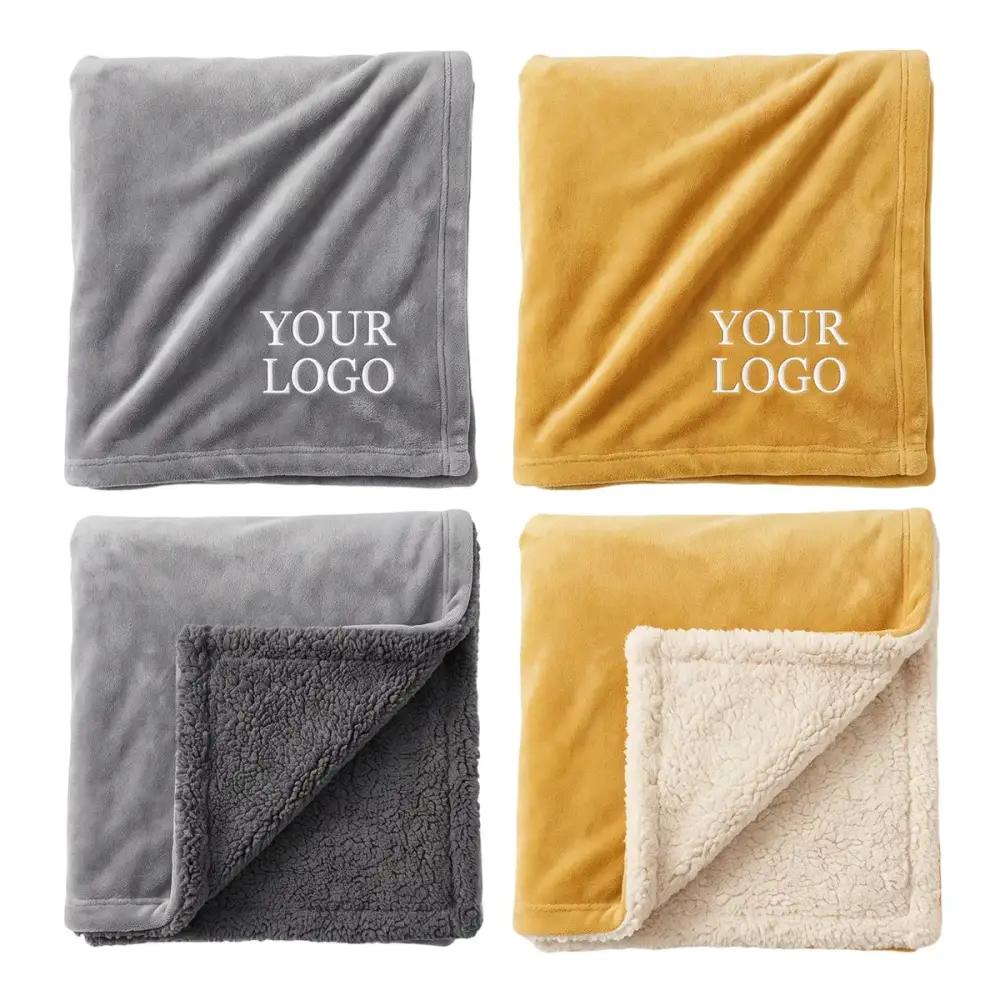 Plaid sherpa double couche