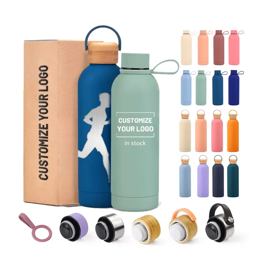 Soft-Touch Eco Bottle with Bamboo Lid