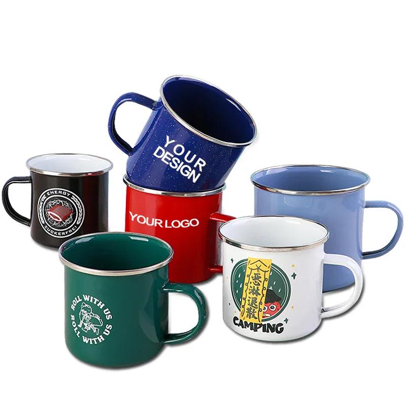 Mug émaillé 350 ml à bord métallique