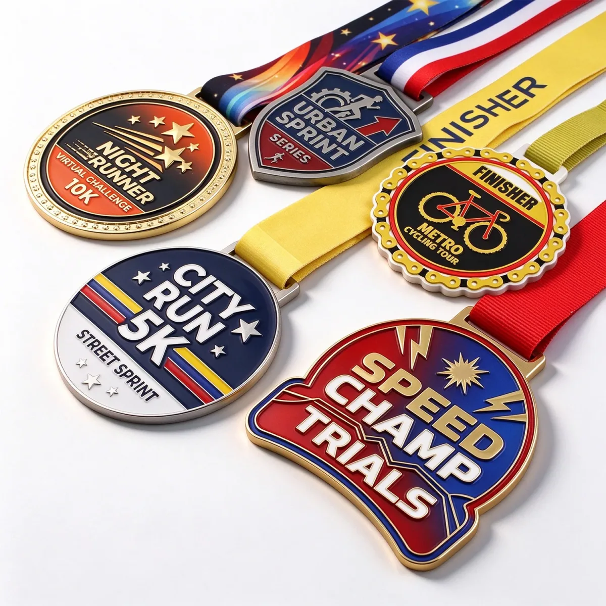 Laufmedaille in Wunschform mit Emaille