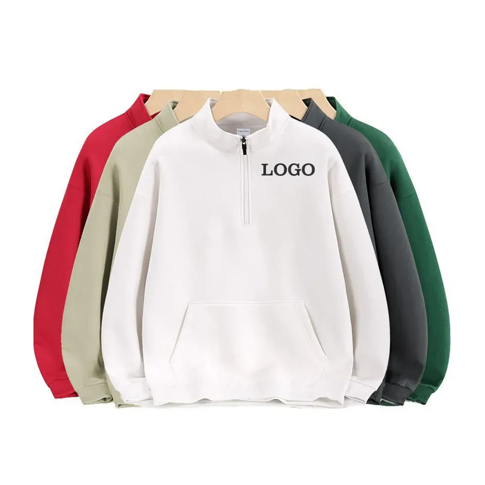 Half-Zip Fleece Sweatshirt with Pocket