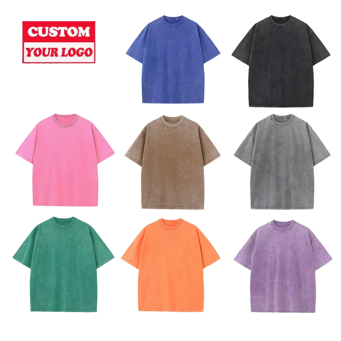 Camiseta oversize acid wash 270 g/m²
