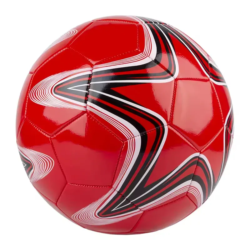 Roter PVC-Fußball mit Sterngrafik