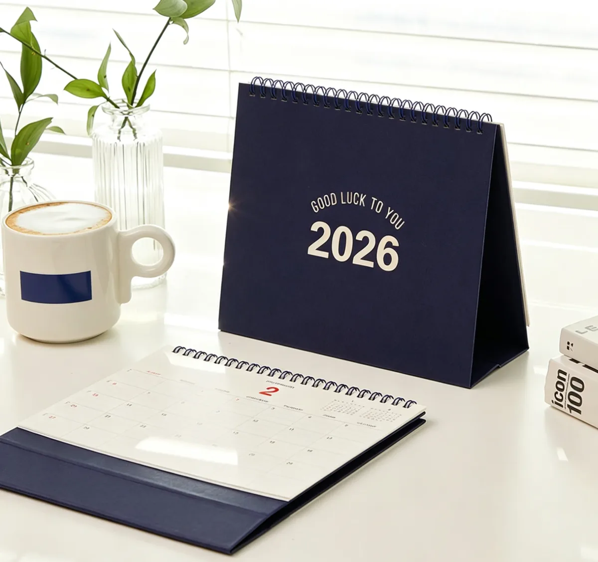 Calendario de sobremesa de caballete monocolor