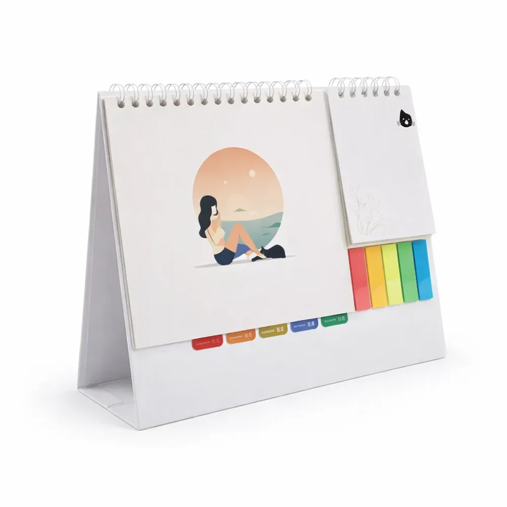 Desk Calendar with Sticky Tabs and Notepad