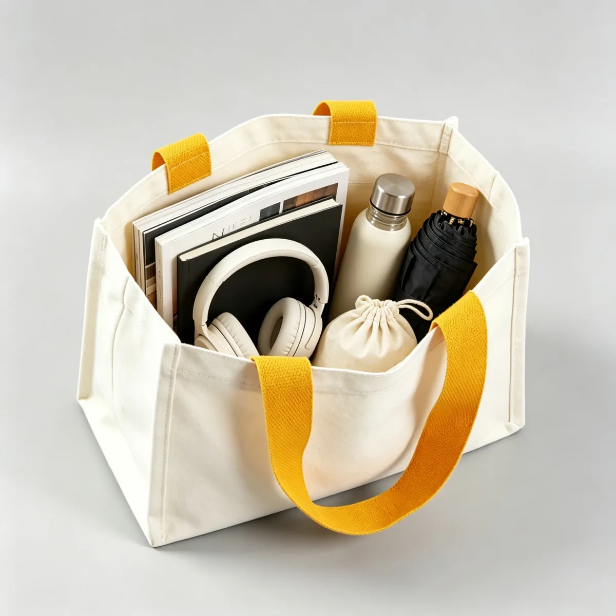 Sac en toile 12 oz à anses colorées