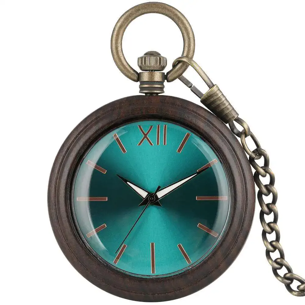 Wooden Pocket Watch on Chain