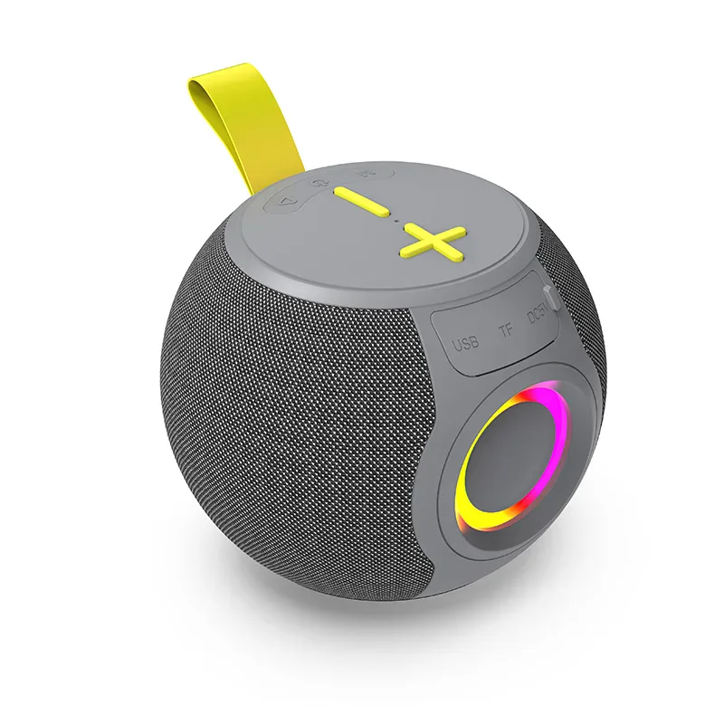 Speaker a sfera con maniglia e anello luminoso