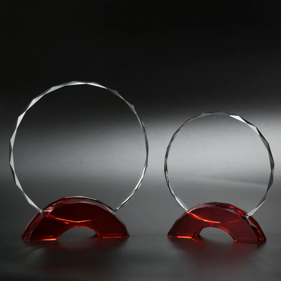 Round Glass Award on Coloured Base