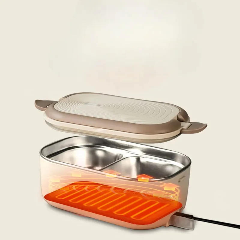 Fiambrera eléctrica de red con dos compartimentos