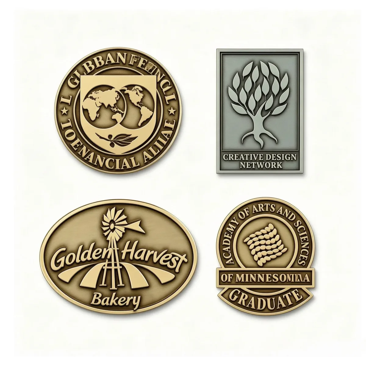 Badges en laiton frappé