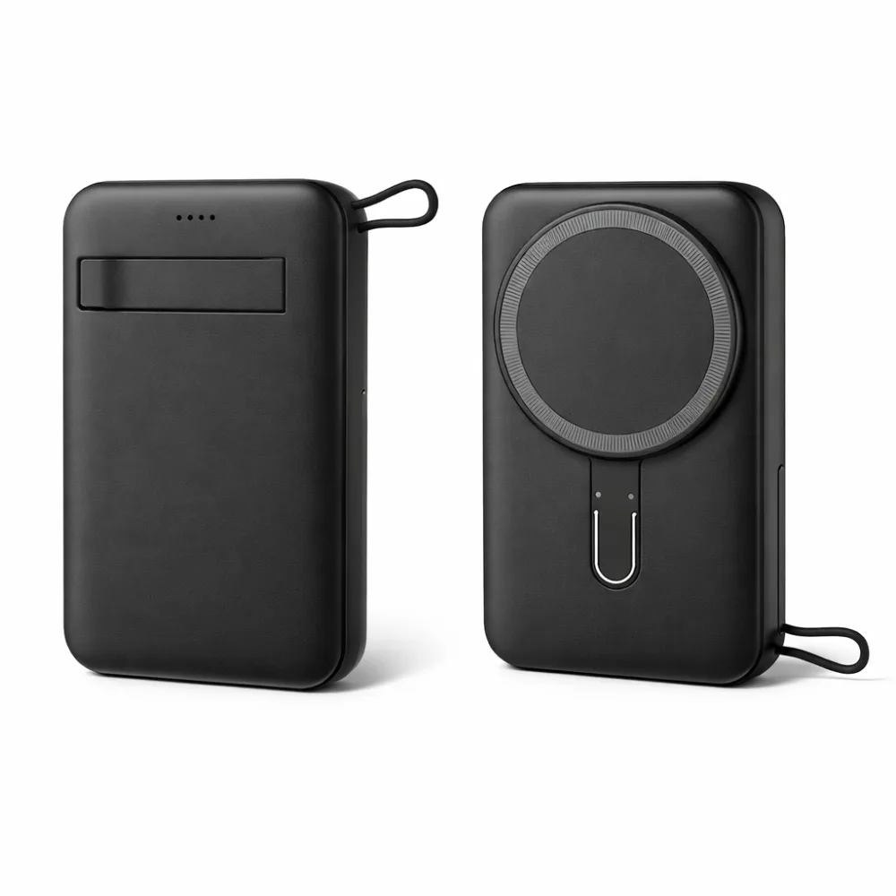 Power bank magnetico da 10.000 mAh con anello per laccetto