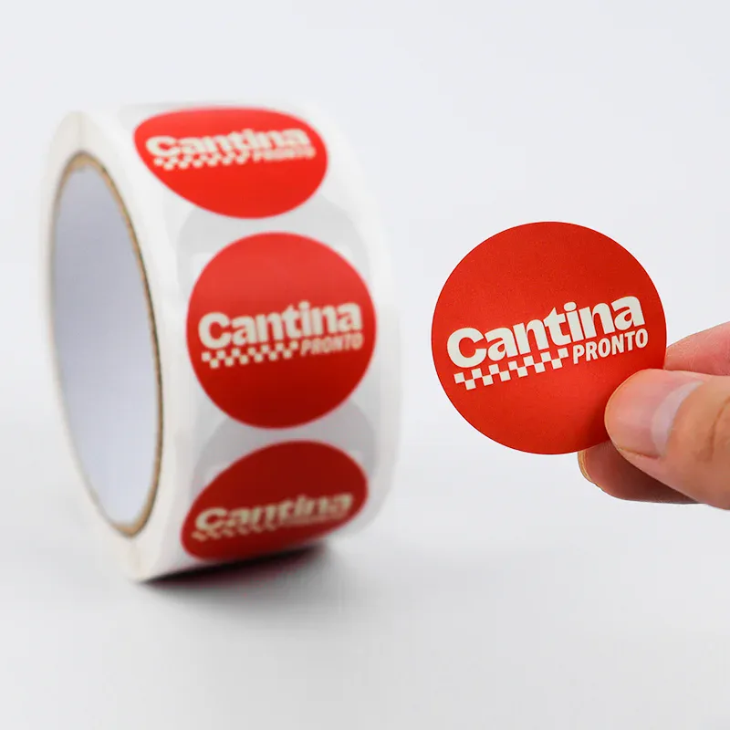 Matt Round Labels on a Roll