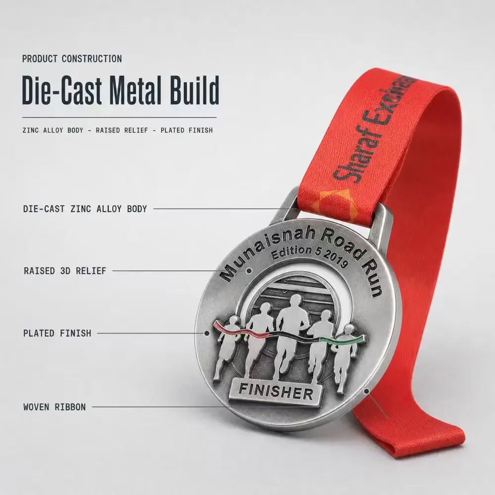 Médaille de finisher en relief 3D