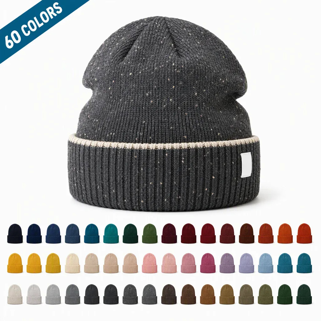 Marl Beanie with Contrast Stripe
