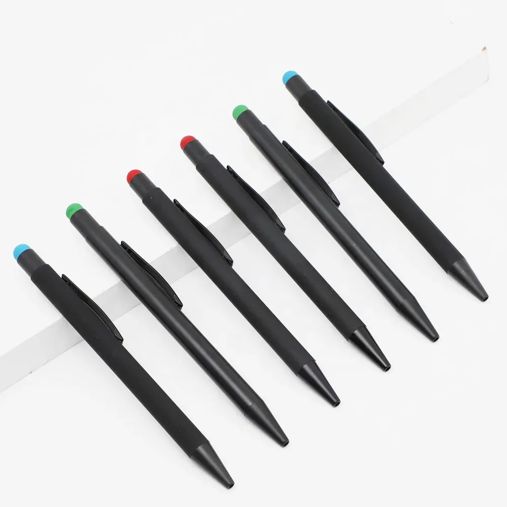 Soft-Touch Metal Pen with Coloured Button
