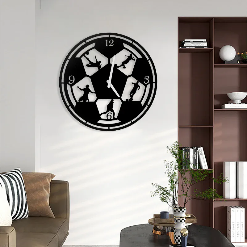 Metal Football Wall Clock 40 cm