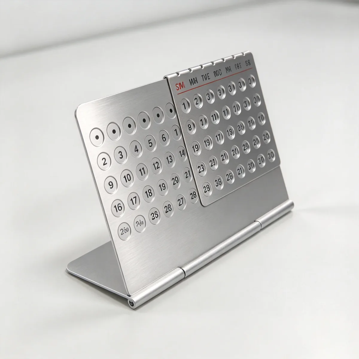 Metal Perpetual Calendar on Stand
