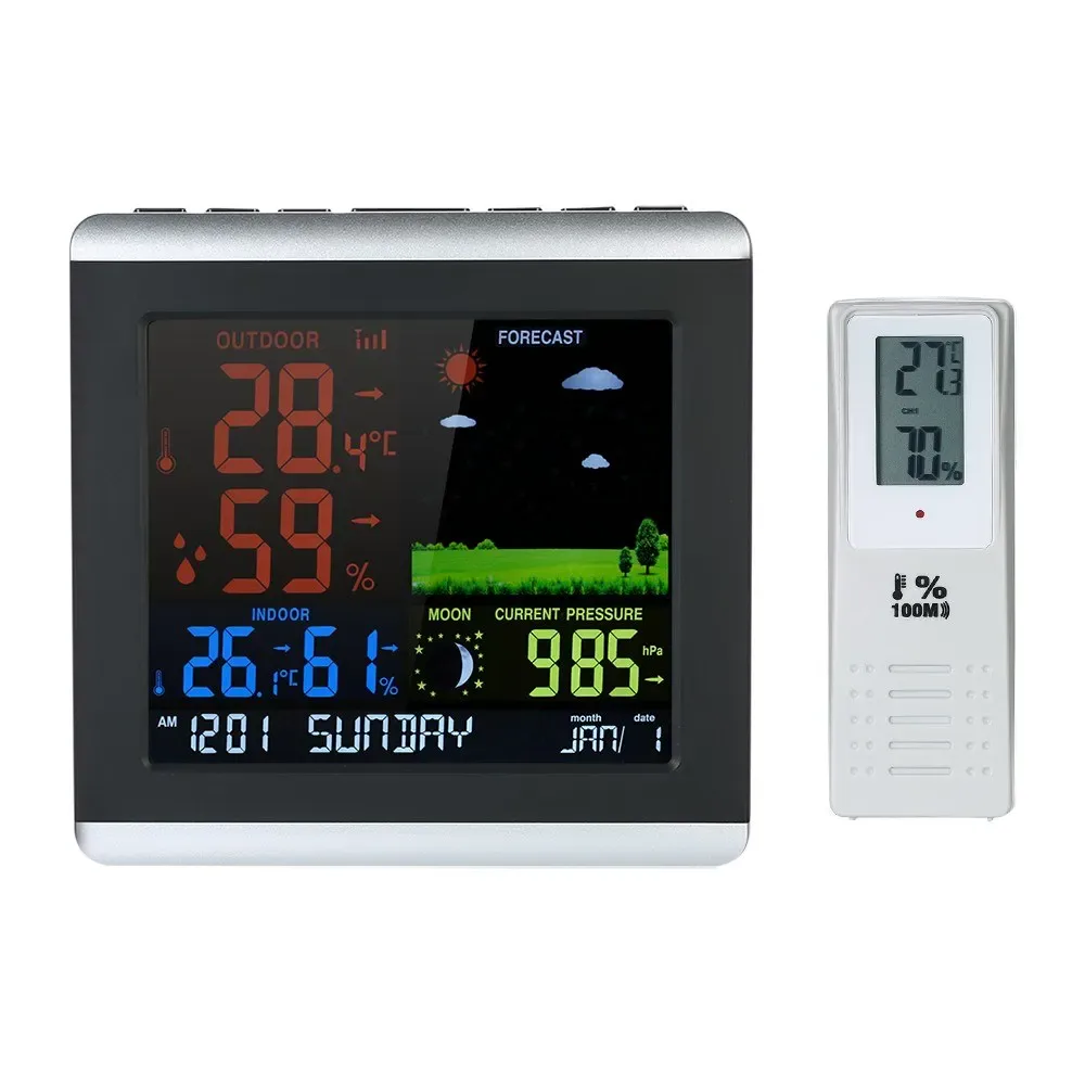 Weather Station with Outdoor Sensor and Moon Phase