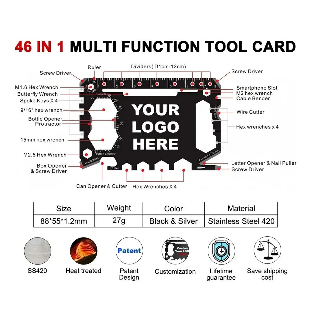46-in-1 Credit Card Multi-Tool
