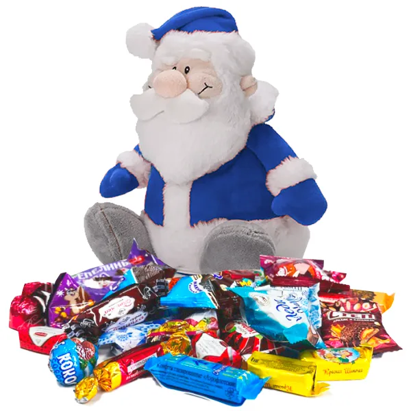 Peluche con dolci “Babbo Natale Blu”