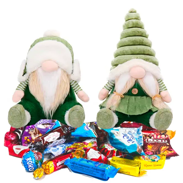 Peluches gnomes avec friandises « Tosya et Bosya »