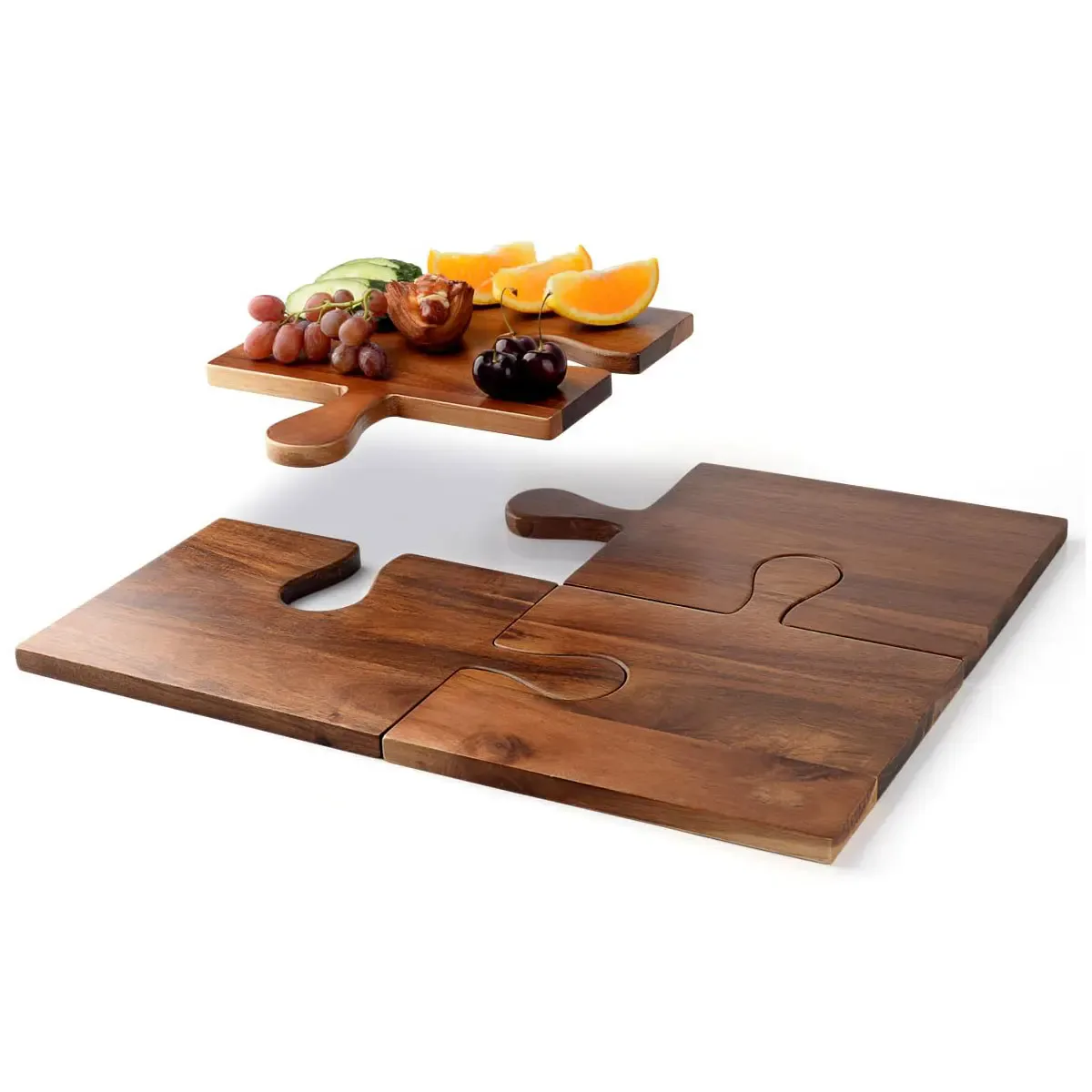 Acacia Puzzle Serving Board Set