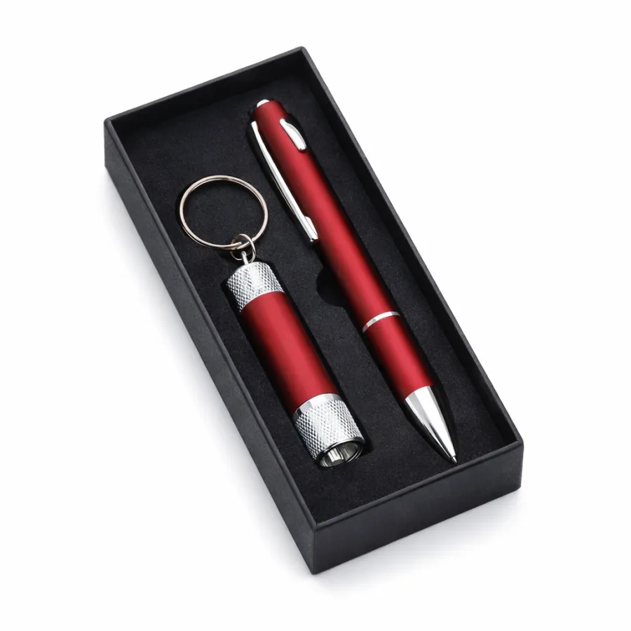Coffret stylo stylet et porte-clés lampe torche