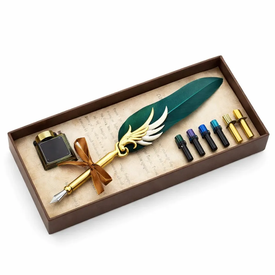 Kalligrafie-Federkiel-Set mit Tinte