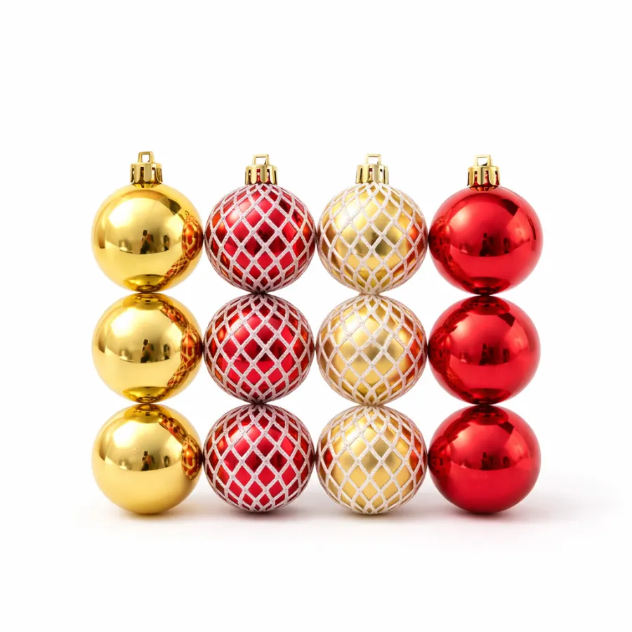 Plastic Christmas Bauble Set 6 cm