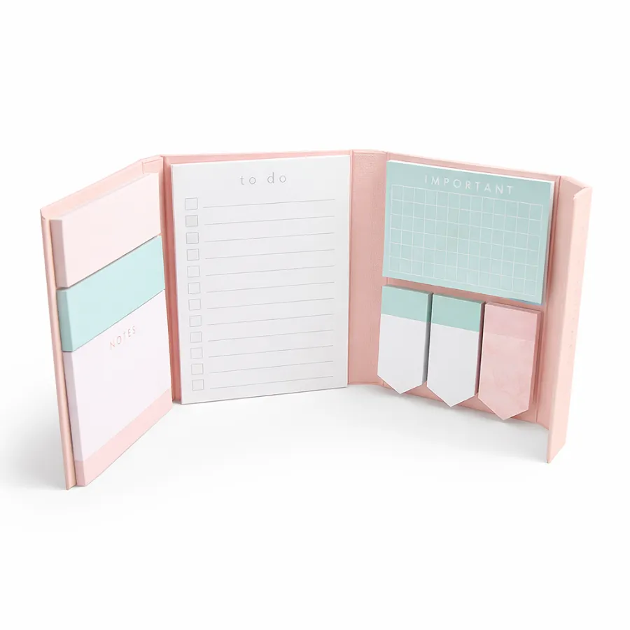 Coffret blocs-notes, marque-pages et stylo